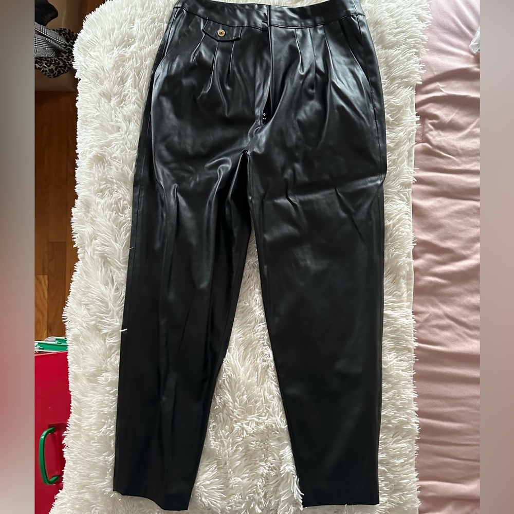 Faux leather black trousers - never worn